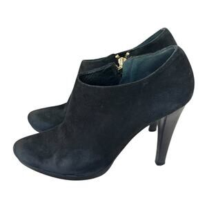 DVF Suede Black Women's Heeled platform booties Shoes Size 7